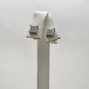 Brand New Sterling Silver 925 Square Cz Earrings